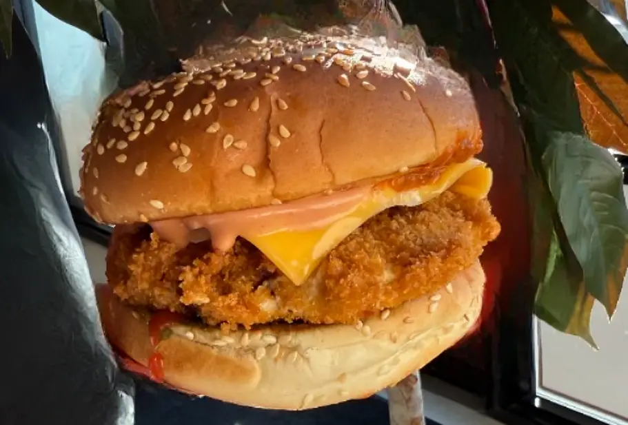 Aloo Tikki Burger at The Samosa Club in Edmonton, AB